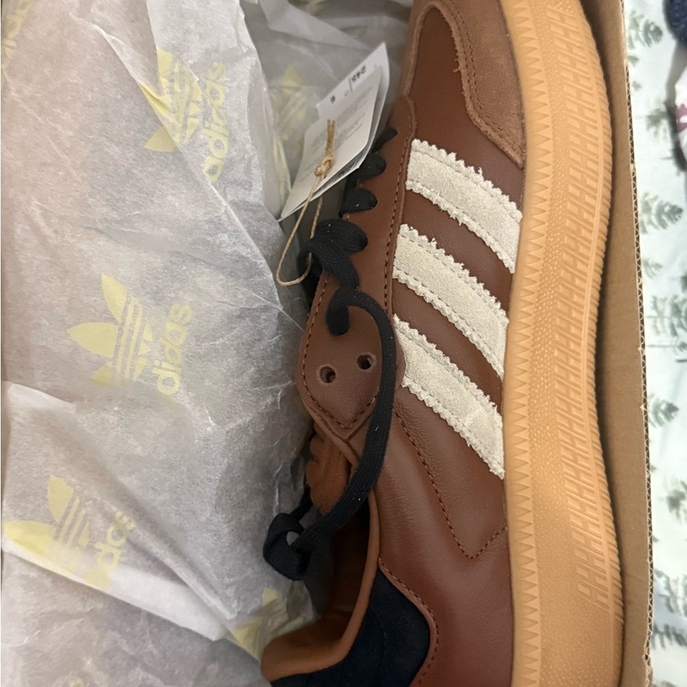 Adidas Brown and Cream Sneakers